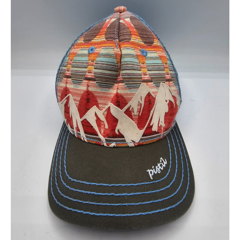 Pistil McKinley Trucker Hat Mountain Scene Hat Cap Snap Back